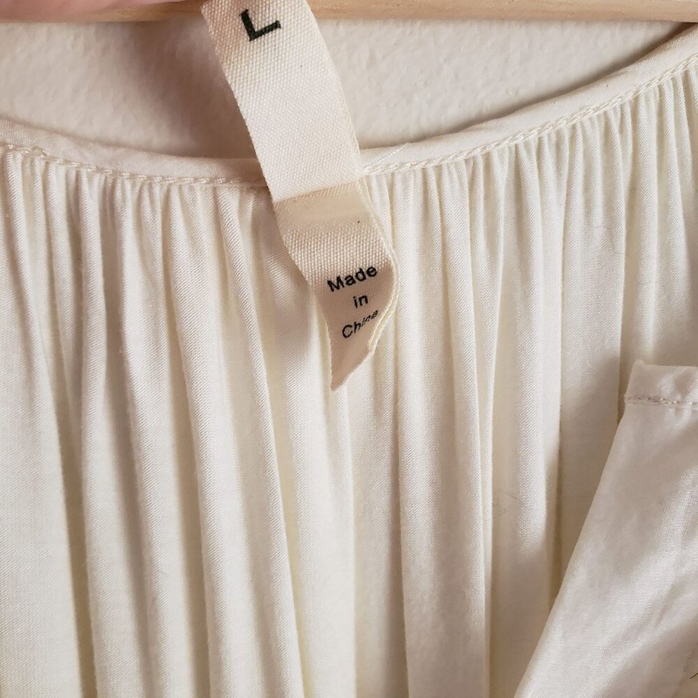 Anthropologie Tiny Embroidered Dress L Ivory Knit Belted Tunic - Picture 2 of 12